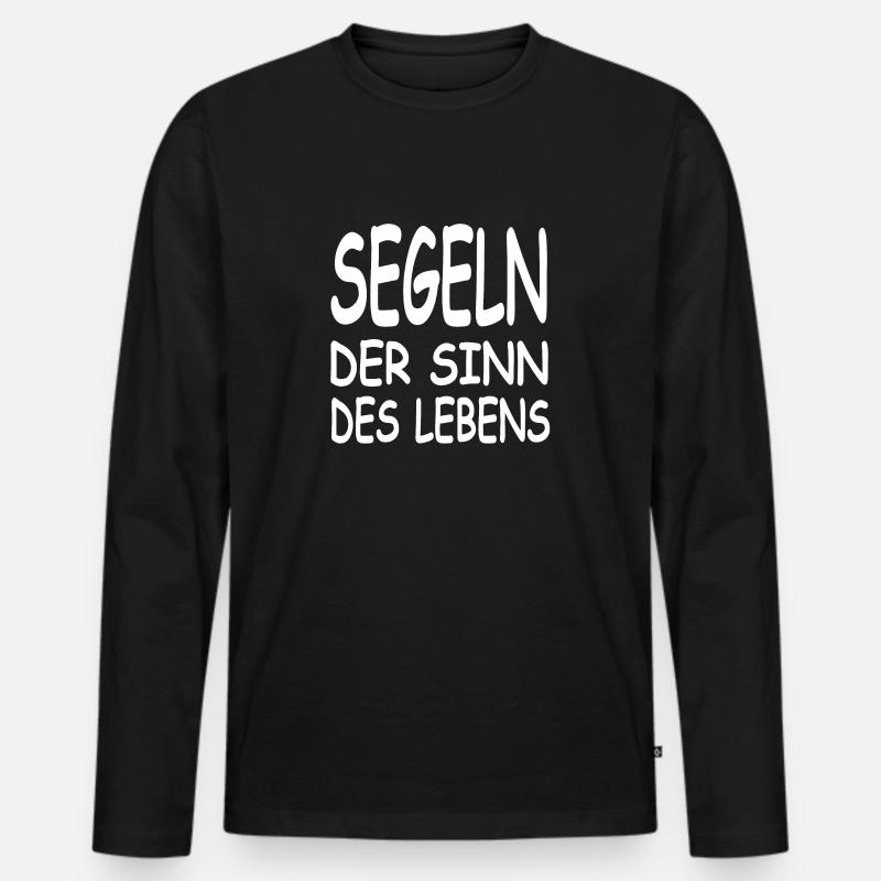 Segeln - Männer Premium Bio Langarmshirt - Schwarz