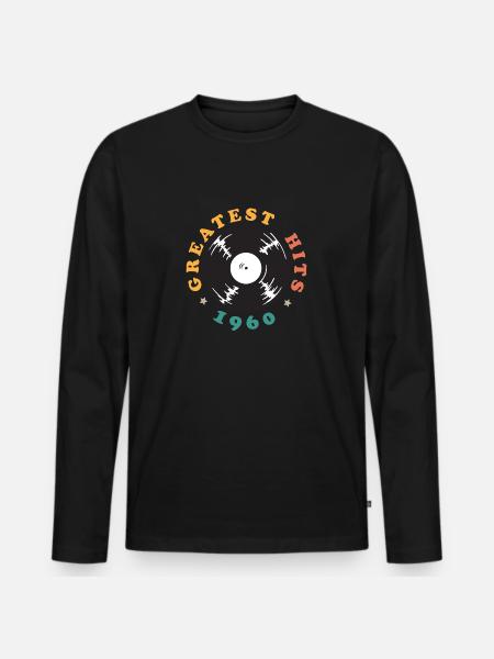 Années 1960 - T-shirt manches longues Premium bio Homme - noir