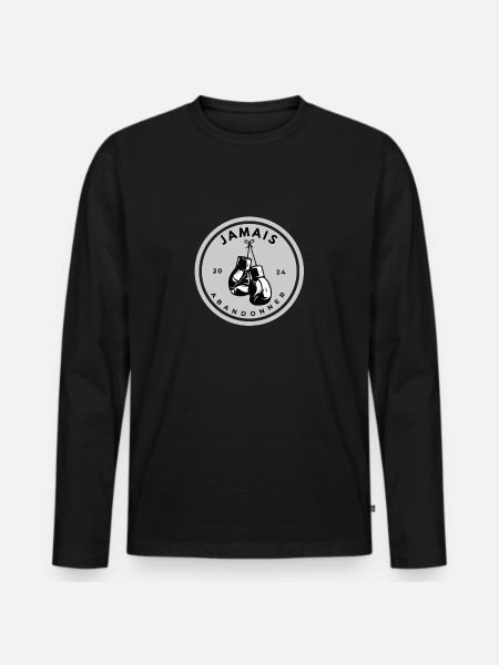 Boxe - Jamais Abandonner - T-shirt manches longues Premium bio Homme - noir