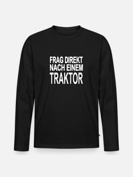 Traktor - Männer Premium Bio Langarmshirt - Schwarz