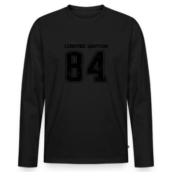 Millésime 1984 - T-shirt manches longues Premium bio Homme - noir - Devant - Nico (187cm)