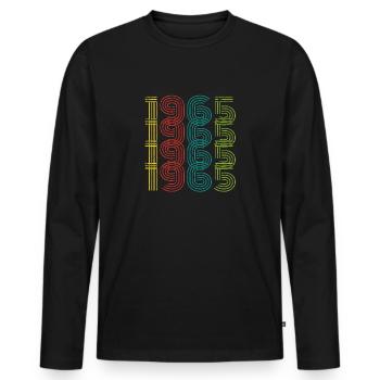 Millésime 1965 - T-shirt manches longues Premium bio Homme - noir - Devant - Nico (187cm)