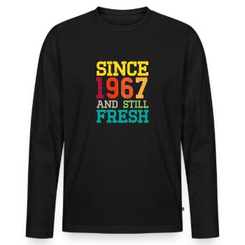 Millésime 1967 - T-shirt manches longues Premium bio Homme - noir - Devant - Nico (187cm)