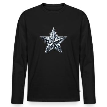 Étoile brillante de diamant - T-shirt manches longues Premium bio Homme - noir - Devant - Nico (187cm)