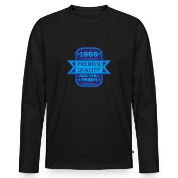 Millésime 1966 - T-shirt manches longues Premium bio Homme - noir - Devant - Nico (187cm)