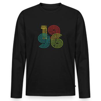 Millésime 1996 - T-shirt manches longues Premium bio Homme - noir - Devant - Nico (187cm)