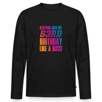53rd birthday 1971 - Men's Premium Organic Long Sleeve Shirt - black - Front - Nico (187cm)