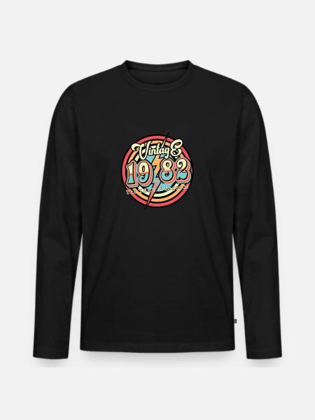 Millésime 1982 - T-shirt manches longues Premium bio Homme - noir