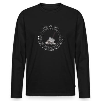 Temps de marteau - T-shirt manches longues Premium bio Homme - noir - Devant - Nico (187cm)