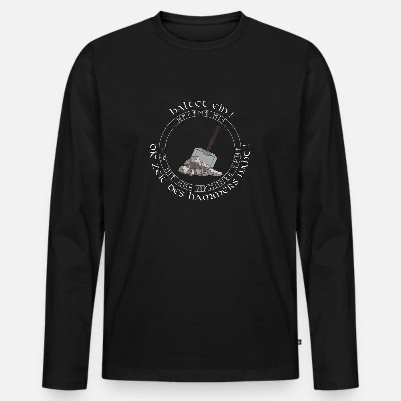 Hammerzeit - Männer Premium Bio Langarmshirt - Schwarz
