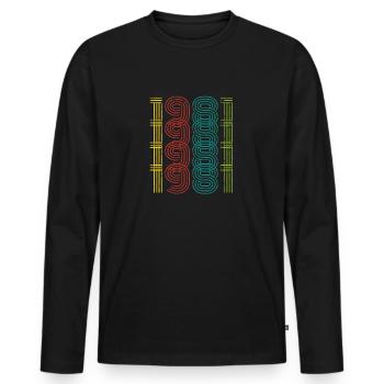 Vintage 1981 - Männer Premium Bio Langarmshirt - Schwarz - Vorne - Nico (187cm)