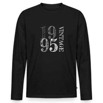 Millésime 1995 - T-shirt manches longues Premium bio Homme - noir - Devant - Nico (187cm)