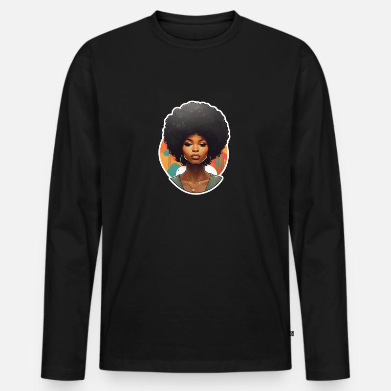 Afrikanerin - Männer Premium Bio Langarmshirt - Schwarz
