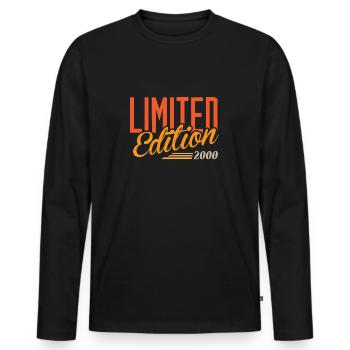 Millésime 2000 - T-shirt manches longues Premium bio Homme - noir - Devant - Nico (187cm)