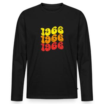 Millésime 1966 - T-shirt manches longues Premium bio Homme - noir - Devant - Nico (187cm)