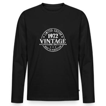 Millésime 1972 - T-shirt manches longues Premium bio Homme - noir - Devant - Nico (187cm)