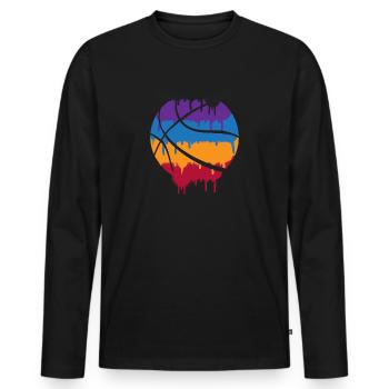 Basket-ball - T-shirt manches longues Premium bio Homme - noir - Devant - Nico (187cm)