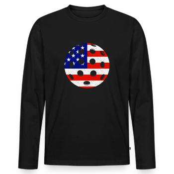 Pickleball USA BALL - T-shirt manches longues Premium bio Homme - noir - Devant - Nico (187cm)