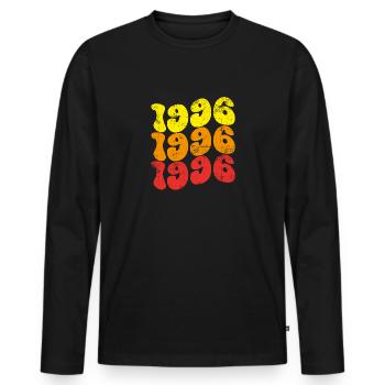 Millésime 1996 - T-shirt manches longues Premium bio Homme - noir - Devant - Nico (187cm)