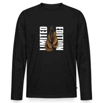 Gants de boxe - T-shirt manches longues Premium bio Homme - noir - Devant - Nico (187cm)