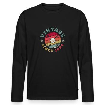 1994 Jahrgang Vintage Geburtstag Geschenk - Männer Premium Bio Langarmshirt - Schwarz - Vorne - Nico (187cm)