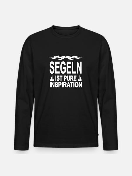 Segeln - Männer Premium Bio Langarmshirt - Schwarz