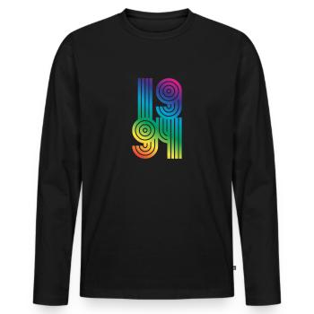 1994 Geburtstag - Männer Premium Bio Langarmshirt - Schwarz - Vorne - Nico (187cm)