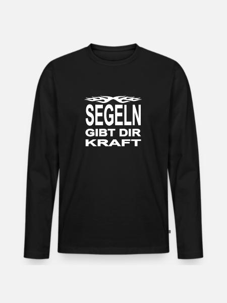 Segeln - Männer Premium Bio Langarmshirt - Schwarz