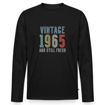 Millésime 1965 - T-shirt manches longues Premium bio Homme - noir - Devant - Nico (187cm)