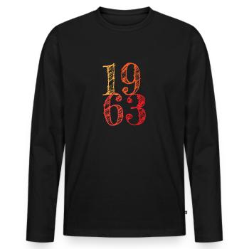 Millésime 1963 - T-shirt manches longues Premium bio Homme - noir - Devant - Nico (187cm)