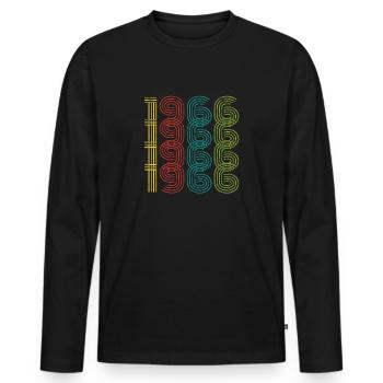 Millésime 1966 - T-shirt manches longues Premium bio Homme - noir - Devant - Nico (187cm)