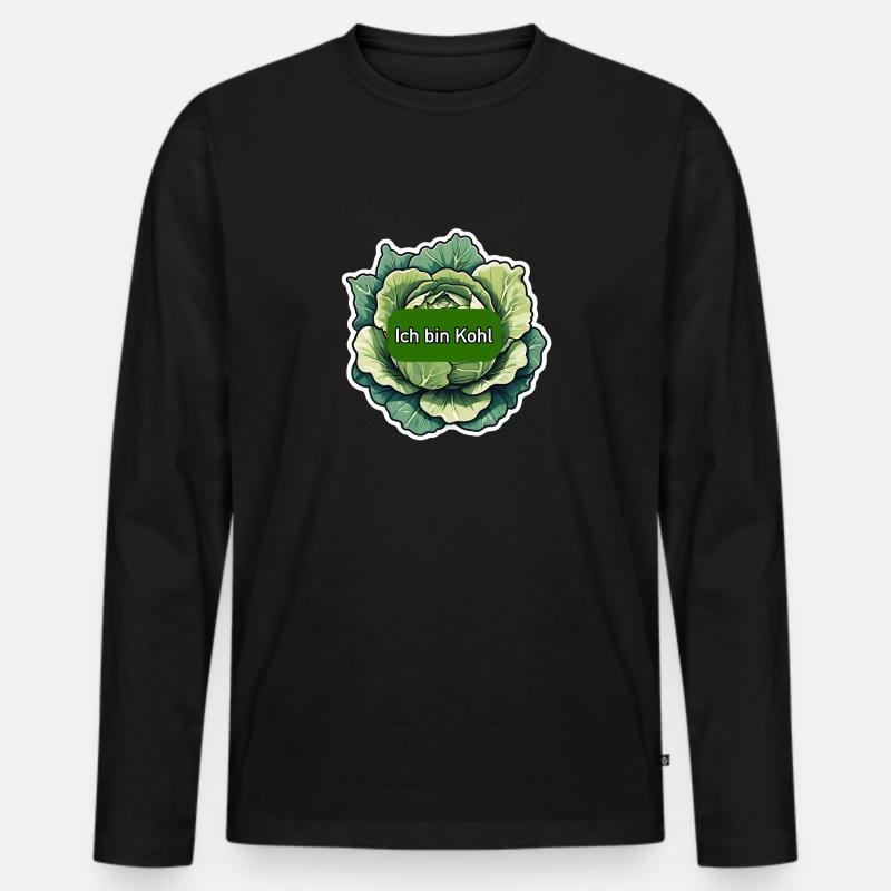 Kohlkopf - Ich bin Kohl - Männer Premium Bio Langarmshirt - Schwarz