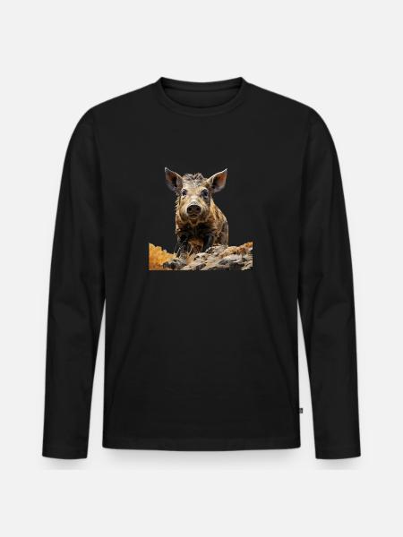 The pigs of Iberico - Men's Premium Organic Long Sleeve Shirt - black