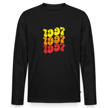 Millésime 1997 - T-shirt manches longues Premium bio Homme - noir - Devant - Nico (187cm)