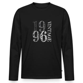 Millésime 1996 - T-shirt manches longues Premium bio Homme - noir - Devant - Nico (187cm)