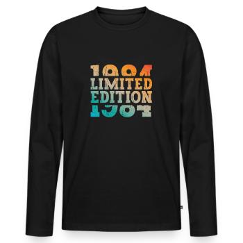 Millésime 1984 - T-shirt manches longues Premium bio Homme - noir - Devant - Nico (187cm)