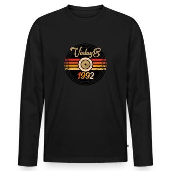 Millésime 1992 - T-shirt manches longues Premium bio Homme - noir - Devant - Nico (187cm)