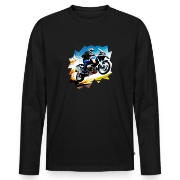Fliegendes Motorrad - Männer Premium Bio Langarmshirt - Schwarz - Vorne - Nico (187cm)