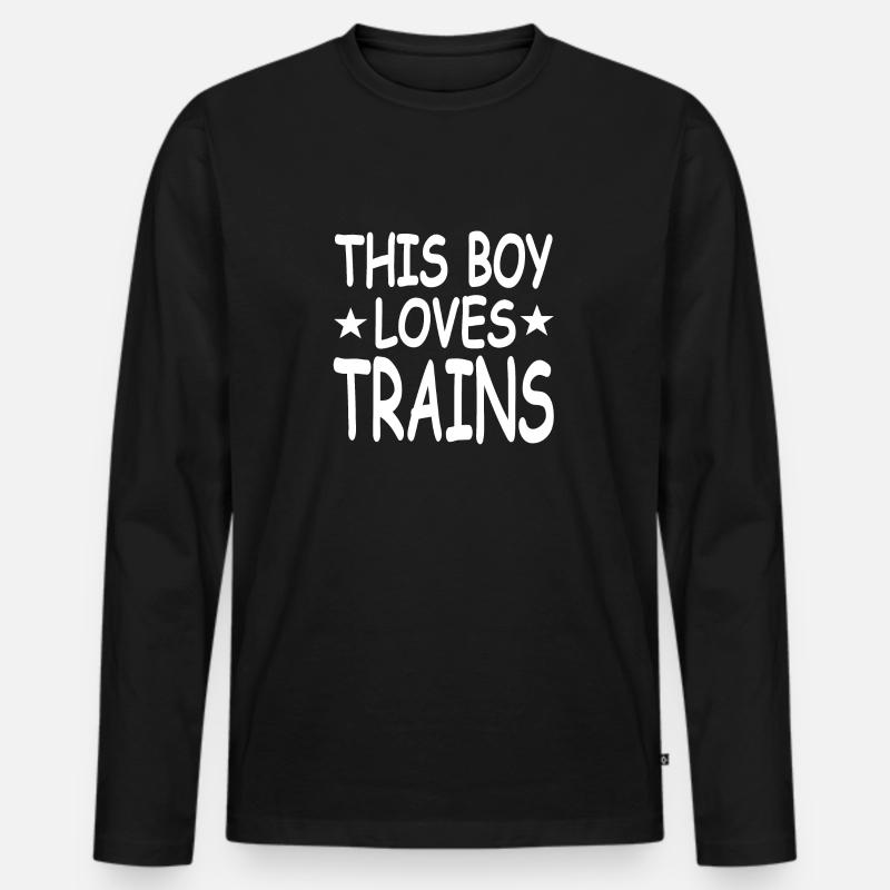 Eisenbahn - Männer Premium Bio Langarmshirt - Schwarz