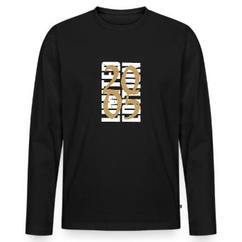Millésime 2005 - T-shirt manches longues Premium bio Homme - noir - Devant - Nico (187cm)