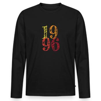 Millésime 1996 - T-shirt manches longues Premium bio Homme - noir - Devant - Nico (187cm)
