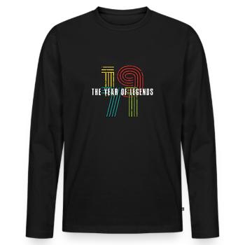 Millésime 1971 - T-shirt manches longues Premium bio Homme - noir - Devant - Nico (187cm)