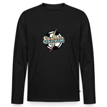 Serbien Fußball - Männer Premium Bio Langarmshirt - Schwarz - Vorne - Nico (187cm)