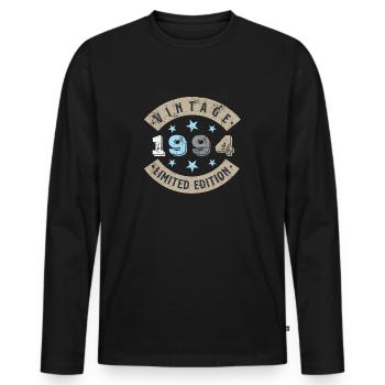 1994 Jahrgang Vintage Geburtstag Geschenk - Männer Premium Bio Langarmshirt - Schwarz - Vorne - Nico (187cm)