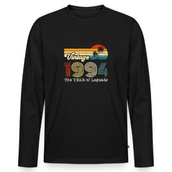 1994 Jahrgang Vintage Geburtstag Geschenk - Männer Premium Bio Langarmshirt - Schwarz - Vorne - Nico (187cm)