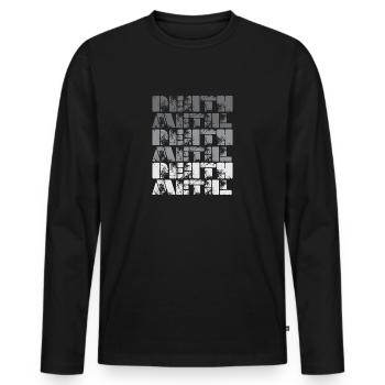 Death Metal Vintage - Men's Premium Organic Long Sleeve Shirt - black - Front - Nico (187cm)