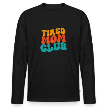 Tired Mom Club - Men's Premium Organic Long Sleeve Shirt - black - Front - Nico (187cm)