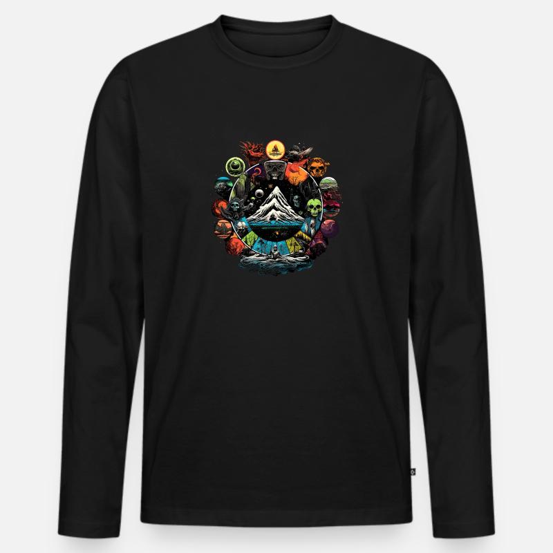 Entdecken Sie das Fantastische - Männer Premium Bio Langarmshirt - Schwarz