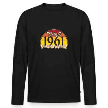 Millésime 1961 - T-shirt manches longues Premium bio Homme - noir - Devant - Nico (187cm)