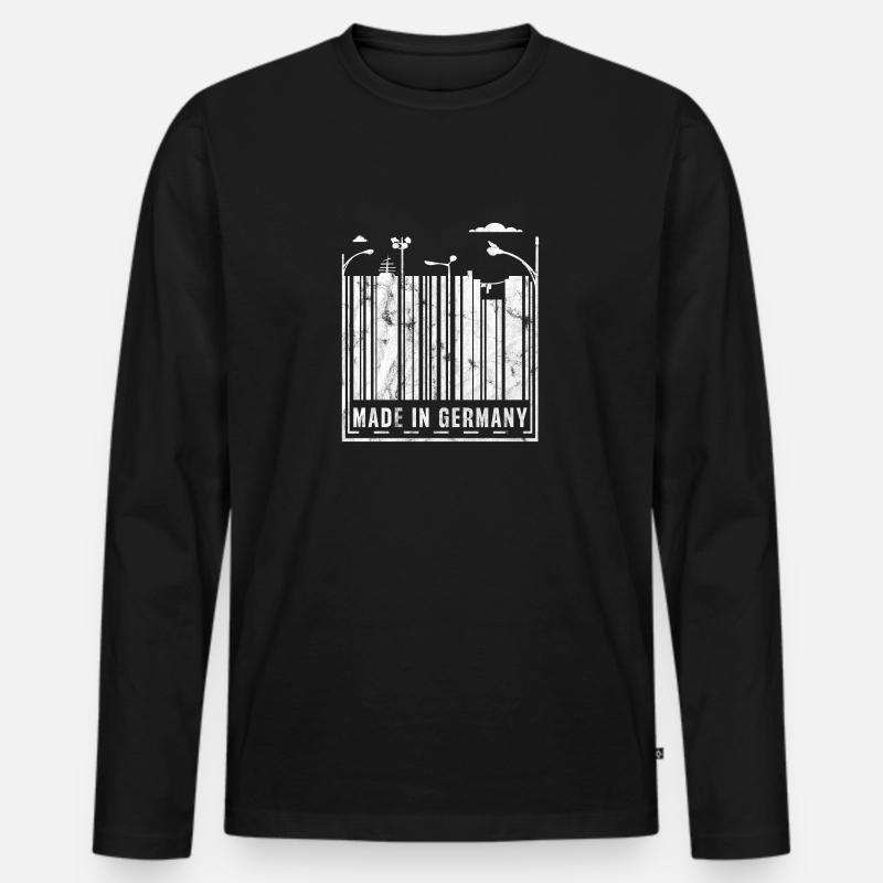 Made in Germany - Männer Premium Bio Langarmshirt - Schwarz